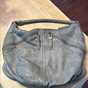 Banana Republic Metallic Gray Hobo Bag